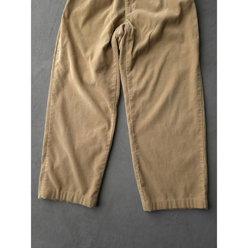 Vintage 90s Polo Ralph Lauren Tan Corduroy Pants 30 Pleated Wide Leg - Picture 5 of 15